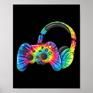 Gefärbte Krawatte Gaming Headset Controller Video  Poster