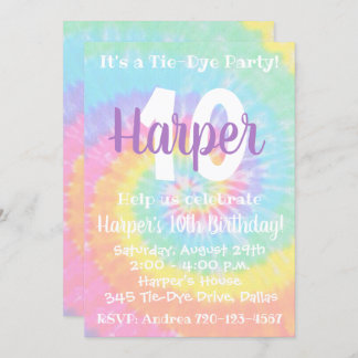 Gefärbte Krawatte Geburtstag Einladung Gefärbte Kr