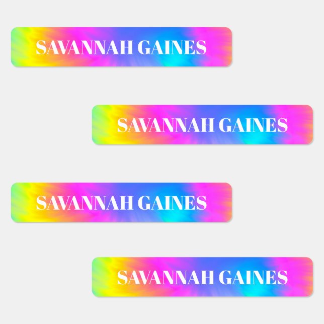 Gefärbte Krawatte Girls Name Label Etiketten (Gruppe)