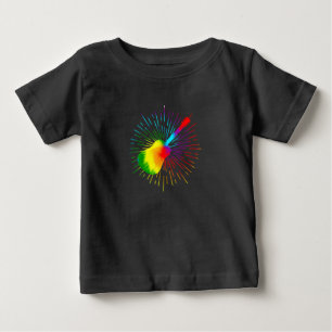 Gefärbte Krawatte Gitarre Design Farbenfrohe Gitar Baby T-shirt