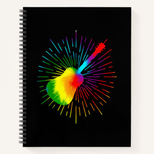 Gefärbte Krawatte Gitarre Design Farbenfrohe Gitar Notizbuch