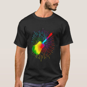 Gefärbte Krawatte Gitarre Design Farbenfrohe Gitar T-Shirt