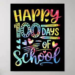Gefärbte Krawatte glücklich 100 Tage der Schule 10 Poster