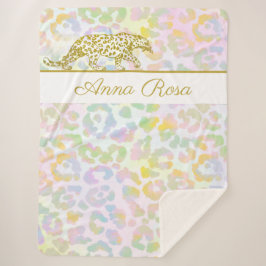 *~* Gefärbte Krawatte Gold Leopard Pastelfelder Sherpadecke