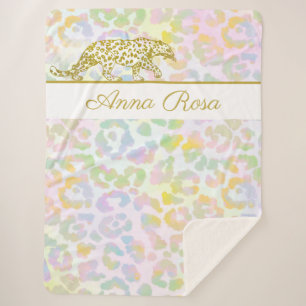 *~* Gefärbte Krawatte Gold Leopard Pastelfelder Sherpadecke