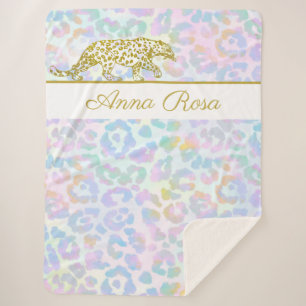 *~* Gefärbte Krawatte Gold Leopard-Spots Pastel Sherpadecke