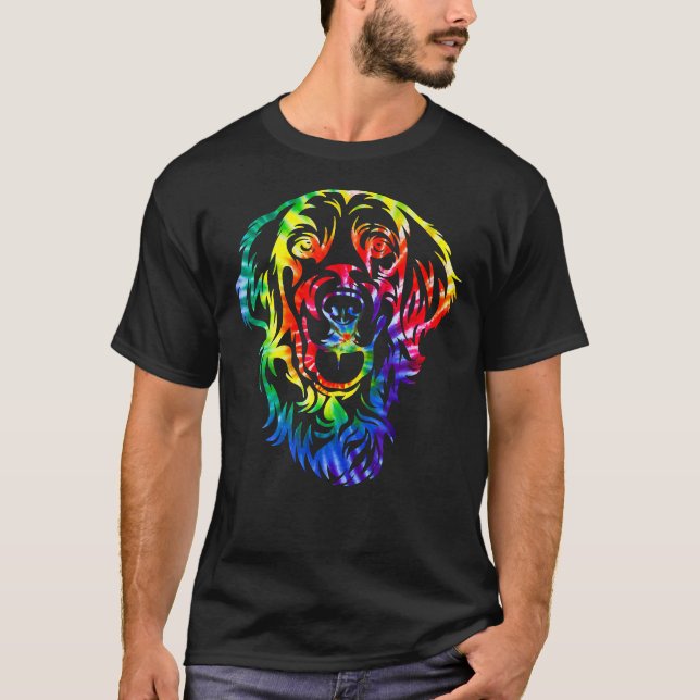 Gefärbte Krawatte Golden Retriever Gefärbte Krawat T-Shirt (Vorderseite)