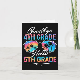 Gefärbte Krawatte Goodbye 4. Klasse Hallo 5. Klass Karte