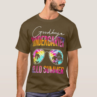 Gefärbte Krawatte Goodbye Kindergarten Hallo Somme T-Shirt