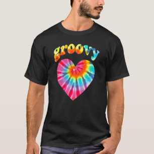 Gefärbte Krawatte Groovy Liebe Herz Hippie 70er Ko T-Shirt