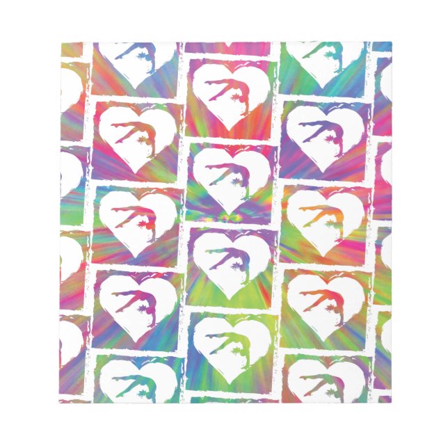 Gefärbte Krawatte Gymnastik Muster Notizblock (Vorderseite)