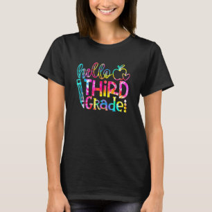 Gefärbte Krawatte Hallo 3. Klasse Lehrer Student Z T-Shirt