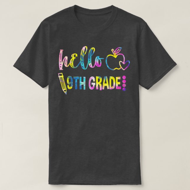 Gefärbte Krawatte Hallo 9. Klasse Team 9. Klasse Z T-Shirt (Design vorne)