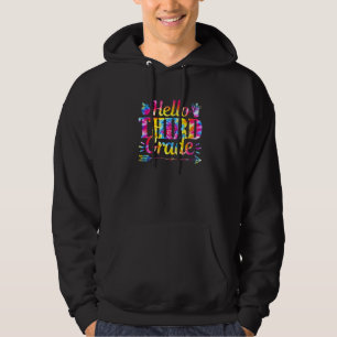 Gefärbte Krawatte Hallo Dritter Lehrer Erster Tag Hoodie