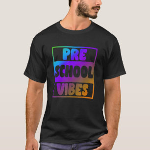 Gefärbte Krawatte Hallo Vorschule Vibes Back to Sc T-Shirt