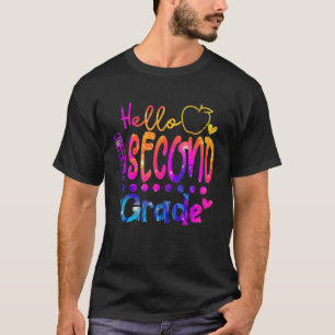Gefärbte Krawatte Hallo Zweiter Lehrer erster Tag T-Shirt