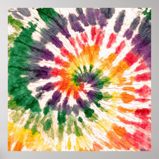 Gefärbte Krawatte Handgezeichneter Regenbogen Shib Poster