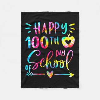 Gefärbte Krawatte Happy 100. Day School Lehrer Stu Fleecedecke