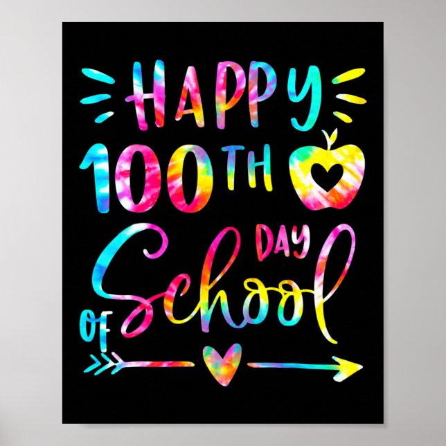 Gefärbte Krawatte Happy 100. Day School Lehrer Stu Poster (Vorne)