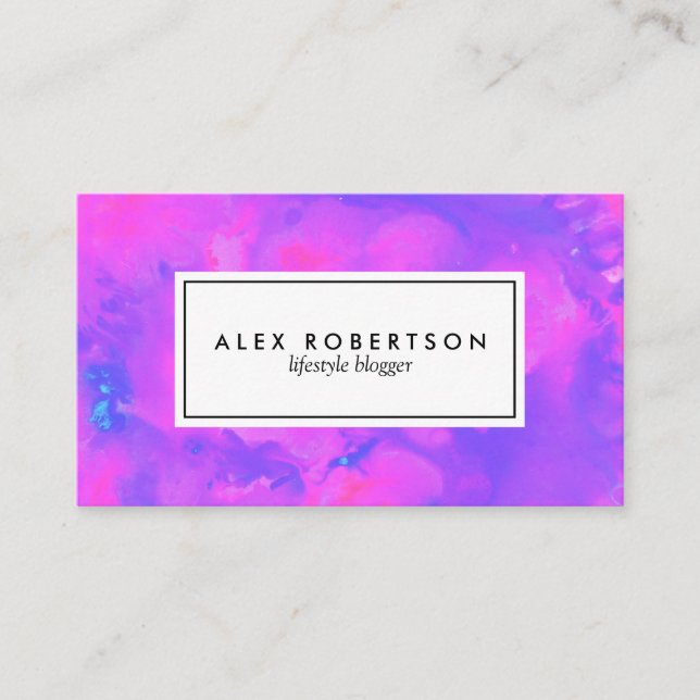 Gefärbte Krawatte hell rosa, lila und blau Visitenkarte (Vorderseite)