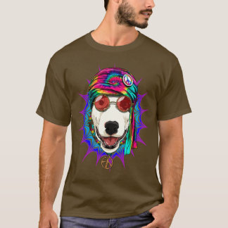 Gefärbte Krawatte Hippie Bull Terrier Hippiness Pe T-Shirt