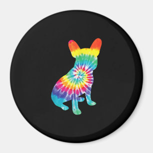 Gefärbte Krawatte Hippie Französisches Bulldog-Ges Magnet