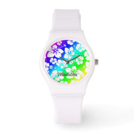 Gefärbte Krawatte Hisbiscus Watch mit dem Namen CU Armbanduhr