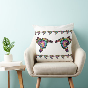 Gefärbte Krawatte Hummingbird Kissen