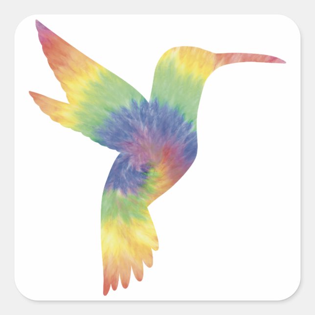 Gefärbte Krawatte Hummingbird Sticker (Vorderseite)
