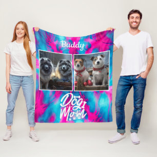 Gefärbte Krawatte Hunde Mama Personalisiert Rosa B Fleecedecke