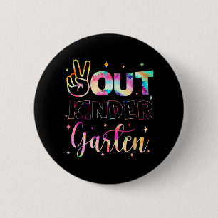 Gefärbte Krawatte im Kindergarten letzten Schultag Button
