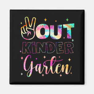 Gefärbte Krawatte im Kindergarten letzten Schultag Magnet