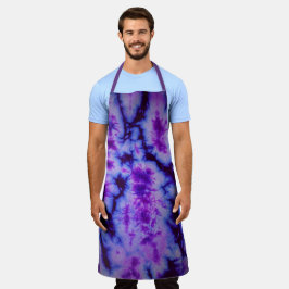 Gefärbte Krawatte in Blauen und Lila Farbtönen Schürze