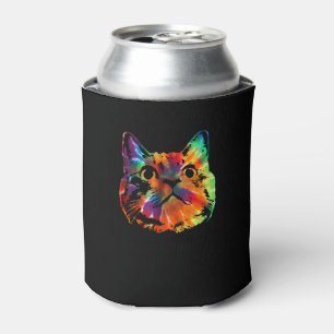 Gefärbte Krawatte Kat Shirt _ Farbige Tye Färbung Dosenkühler