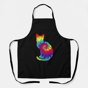 Gefärbte Krawatte Kat Shirt _ Farbige Tye Färbung Schürze
