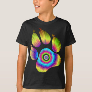 Gefärbte Krawatte Katze Katze Paw Druck für Heimti T-Shirt