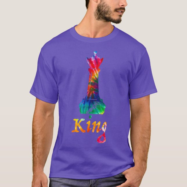 gefärbte Krawatte King Schess Piece T-Shirt (Vorderseite)