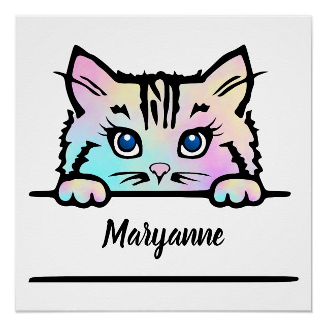 Gefärbte Krawatte Kitty Poster (Vorderseite)