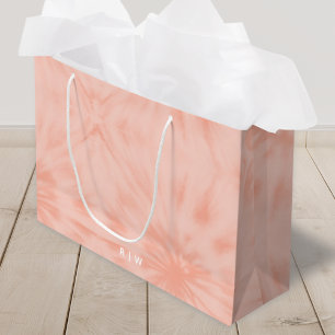 Gefärbte Krawatte Korallenrosa Moderne Pastelle Große Geschenktüte