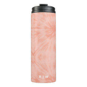 Gefärbte Krawatte   Korallenrosa Moderne Pastelle Thermosbecher