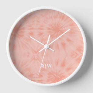 Gefärbte Krawatte   Korallenrosa Moderne Pastelle Uhr