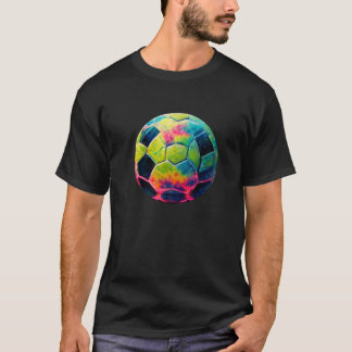 Gefärbte Krawatte Kunstfarbener Fußballball T-Shirt