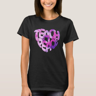 Gefärbte Krawatte Lehren Friedensherz Inspiration  T-Shirt