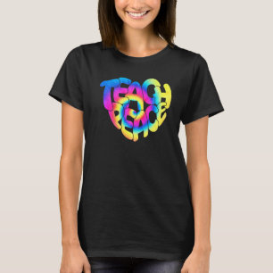 Gefärbte Krawatte Lehren Friedensherz Inspiration T-Shirt