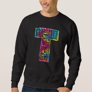 Gefärbte Krawatte Lehrerin Typografie Lehrerin Ers Sweatshirt