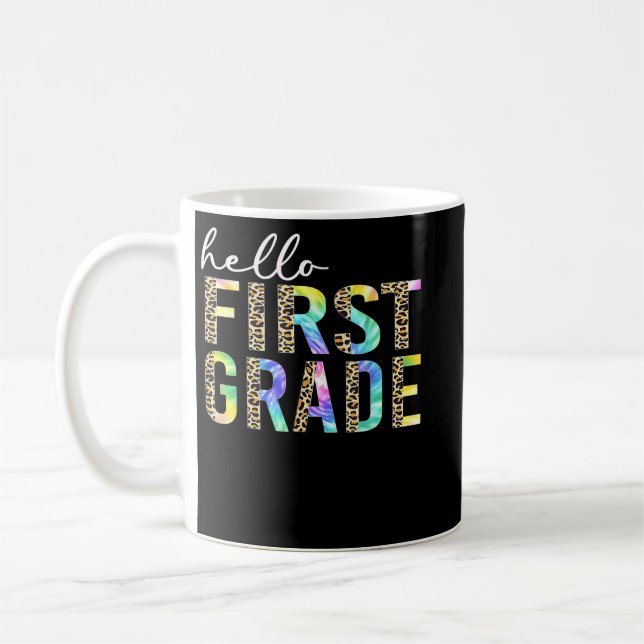 gefärbte Krawatte Leopard Hallo Tor Kaffeetasse (Links)