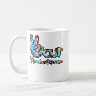 Gefärbte Krawatte leopard Peace Out Kindergarten E Kaffeetasse