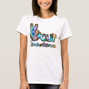 Gefärbte Krawatte leopard Peace Out Kindergarten E T-Shirt