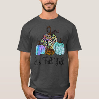 Gefärbte Krawatte Leopard Pumpkin Herbst Herbst Da T-Shirt