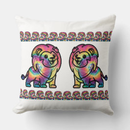 Gefärbte Krawatte Lion Kissen